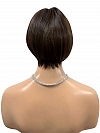 Chic dark Brown with medium brown Highlights Short Bob Synthetic Mono Part Wig GMP001
