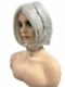 Iced Oyster Gray mid-length with light waves  Synthetic Lace Part Wig GLP046