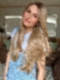Dazzling Honey Blonde ombre lengthy textured layered fall to mid-back Synthetic Lace Part Wig GLP028
