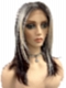 Dark red-brown mix white blonde  Straight synthetic  Lace Part Wig GLP054