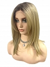 Glamvigor Hybrillia™ Blend Human Hair Natural Gold Brown OMBRE with SIDE bangs Lace Part Wig GLP060