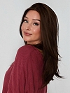 Soft dark brown long layered straight Synthetic Lace Part Wig GLP005