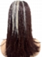 Dark red-brown mix white blonde  Straight synthetic  Lace Part Wig GLP054