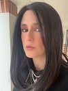 Soft Black with Gold-Red Highlights shoulder-length bob  Synthetic Lace Part Wig GLP031