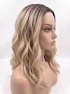 Glamvigor Hybrillia Blend Human Hair Warm Blonde with Dark Roots layered PRE-CUT Lace Part Wig GLP084