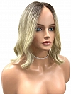 Lightest Blonde Ombre Wavy Synthetic Lace Front Wig (Lace Part)  GLP001