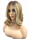 Glamvigor Hybrillia™ Blend Human Hair Brown Sugar Blonde  soft  undone waves  short bob Synthetic Lace Part Wig GLP057