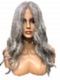 Exquisite grey wavy long-length  Synthetic Lace Part Wig GLP013