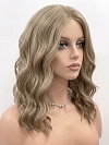 Glamvigor Hybrillia Blend Human Hair Natural Ash Brown wavy Lace Part Wig GLP010
