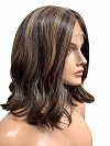 Gorgeous Warm Medium Brown with Ginger Blonde  long wave bob  Synthetic Lace Part Wig GLP020