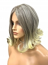 Pretty Auburn mixed  blonde Roots melting into light blonde ends Wavy Bob Synthetic Lace Part Wig GLP017