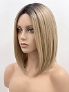 Glamvigor Hybrillia Blend Human Hair Chic Blonde Ombre Shoulder Length Straight Lace Part Wig GLP004