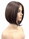 Glamvigor Hybrillia Blend Human Hair Radiant  Dark Brown with Blonde Highlights bob style Mono TOP Wig GMT007