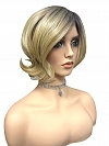 Gorgeous Blonde Ombre short cut with light waves Synthetic Lace Part Wig GLP003