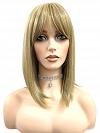 Trendy Ash Blonde mid-length with full wispy bangs Synthetic Lace Part Wig glp034