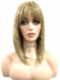 Trendy Ash Blonde mid-length with full wispy bangs Synthetic Lace Part Wig glp034