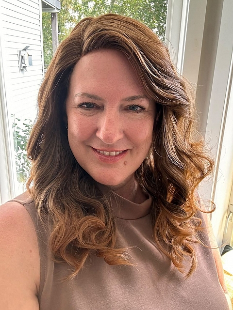 Glamvigor Hybrillia Blend Human Hair chic Chestnut Brown gentle    layered wave Lace Part Wig GLP064