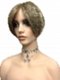 Fabulous  edgy Light Ash Blonde short  bob Synthetic Mono TOP Wig GMT006