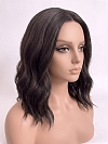 Glamvigor Hybrillia Blend Human Hair  black shoulder-length wavy PRE-CUT Lace Part Wig GLP080