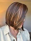 Stunning Medium Brown With Ginger Red Highlights medium bob haircut Synthetic Mono TOP Wig GMT005