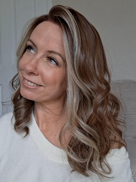 Glamvigor Hybrillia™ Blend Human Hair Medium Brown With blonde Highlights beautiful 