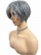 Grey with 40% white Blended short  length with full bangs bob Synthetic Wig (Basic Cap) GBC021