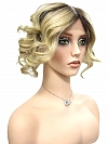 Blonde Ombre wavy with textured layerd short Synthetic Lace Part Wig GLP030