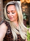 Glamvigor Hybrillia™ Blend Human Hair Trendy blonde ombre with gold highlights Straight  with side bangs Lace Part Wig GLP008
