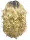 flirty Dark Blonde with Light Copper Blonde Highlights & Golden Brown Roots mid-length layered waves synthetic Lace Part  wig glp037
