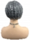 Perfect 80% black mixed 20% white Blended chin length bob with full bangs ynthetic Wig (Basic Cap) GBC024