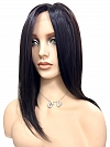 Soft Black with Gold-Red Highlights shoulder-length bob  Synthetic Lace Part Wig GLP031
