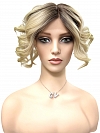 Blonde Ombre wavy with textured layerd short Synthetic Lace Part Wig GLP030