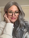 Exquisite grey wavy long-length  Synthetic Lace Part Wig GLP013