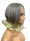 Pretty Auburn mixed  blonde Roots melting into light blonde ends Wavy Bob Synthetic Lace Part Wig GLP017