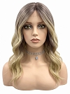Glamvigor Hybrillia Blend Human Hair Natural Ash Blonde ombre  soft wavy layered Lace Part Wig GLP043