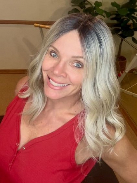 Elegant cool Blonde Ombre Wavy Synthetic Lace Part Wig GLP001