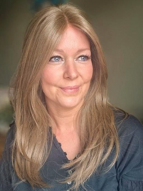 Natural Medium Ash Brown long layered  Synthetic Lace Part Wig GLP012
