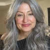 Exquisite grey wavy long-length  Synthetic Lace Part Wig GLP013