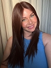Stunning Medium Reddish Brown long layered  Synthetic Lace Part Wig GLP011