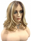 Glamvigor Hybrillia™ Blend Human Hair Brown Sugar Blonde  soft  undone waves  short bob Synthetic Lace Part Wig GLP057
