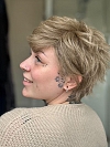 Minimalist Ash Blonde highlights short  Pixie Synthetic Wig (Basic Cap) GBC004