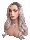 Glamvigor Hybrillia™ Blend Human Hair Cool Platinum Blonde with Dark Roots  long layered PRE-CUT Lace Part Wig GLP074