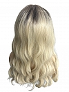 Glamvigor Hybrillia™ Blend Human Hair  Light Platinum Ombre Long Layered Wavy  Lace Part Wig GLP065