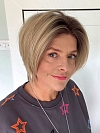 Beautiful Brown Roots Ombre Light Blonde short pixie bob Synthetic Mono Top wig GMT004