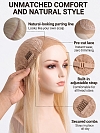 Glamvigor Hybrillia™ Blend Human Hair Cool Platinum Blonde with Dark Roots  long layered PRE-CUT Lace Part Wig GLP074