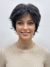 Glamvigor Hybrillia Blend Human Hair Cool Black mixed silver Short Wolf Cut with Bangs Wig (Basic Cap) GBC002
