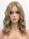 Glamvigor Hybrillia Blend Human Hair Natural Ash Brown wavy Lace Part Wig GLP010