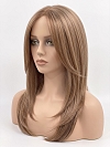 Glamvigor Hybrillia Blend Human Hair Auburn mixed Beige Blonde with side bangs PRE-CUT Lace Part Wig GLP072
