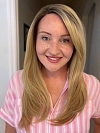 Trendy blonde ombre with gold highlights Straight  with side bangs Synthetic Lace Part Wig GLP008