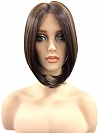 Radiant  Dark Brown with Blonde Highlights bob style Synthetic Mono TOP Wig GMT007
